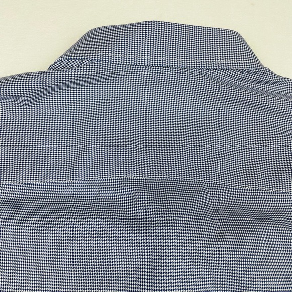 UNTUCKit Mens XXXL Blue White Houndstooth Wrinkle Free Cotton Button Down Shirt - Picture 7 of 7
